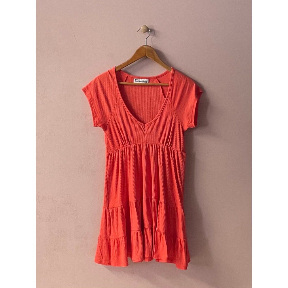 No Boundaries Reddish Pink Ribbed Summer Dress Size M